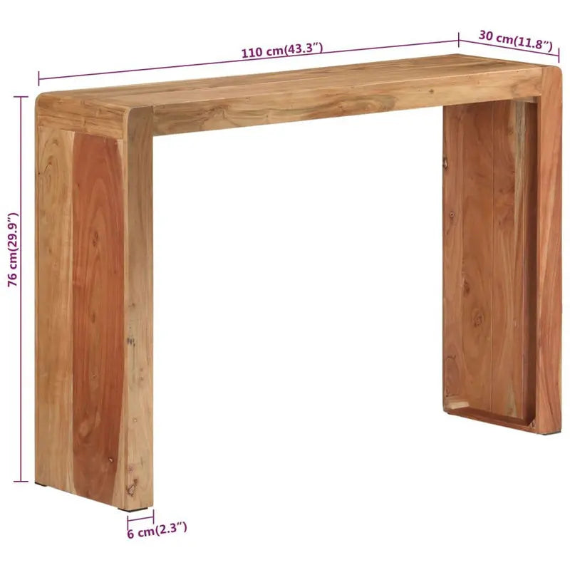 Console - Acacia Massif, 110 × 30 × 76 cm