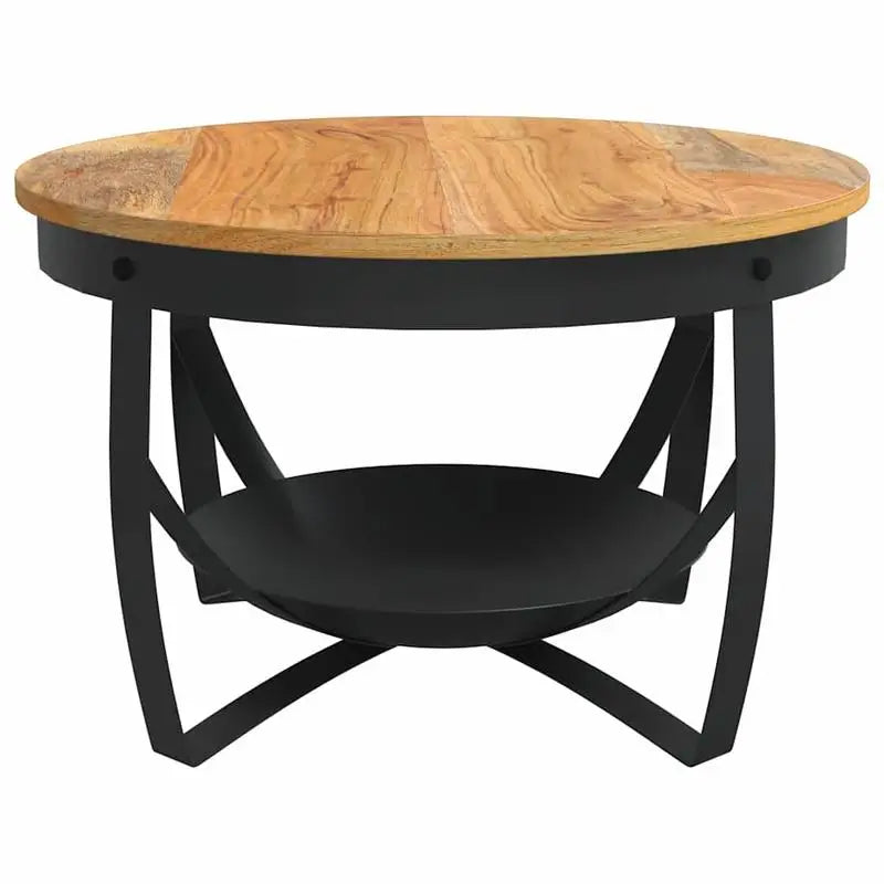 Table Basse Ronde - Plateau Acacia Massif, Ø 68 × 43 cm (Cerne)