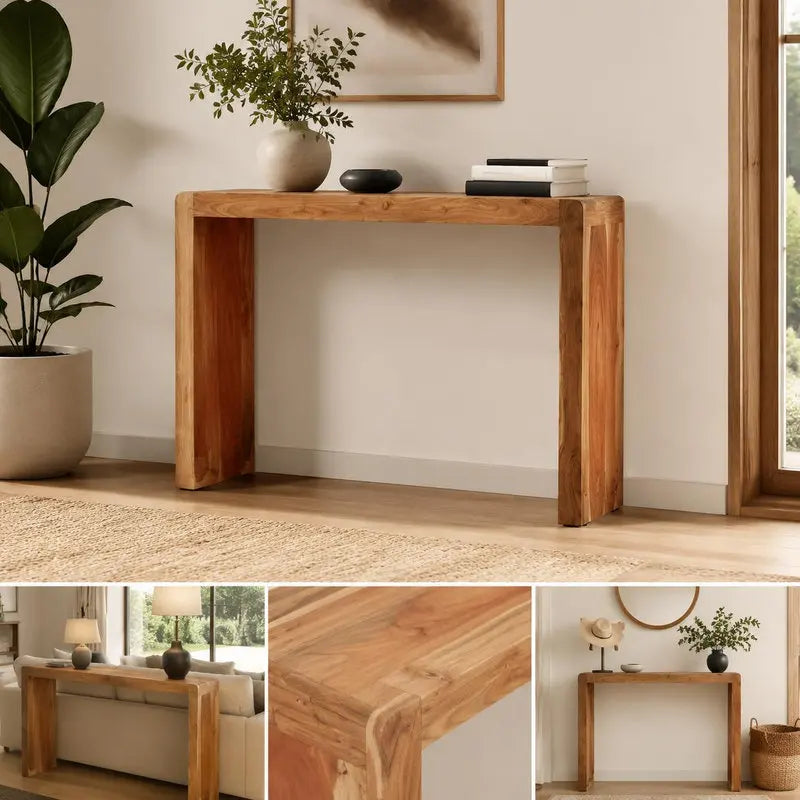 Console - Acacia Massif, 110 × 30 × 76 cm
