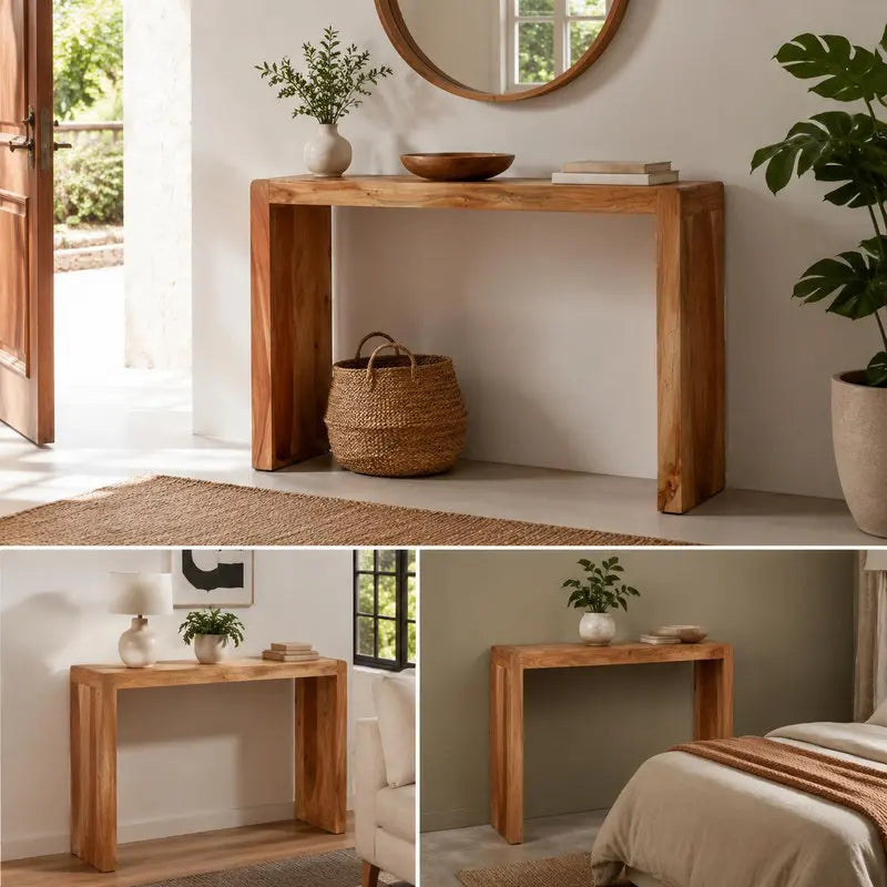 Console - Acacia Massif, 110 × 30 × 76 cm