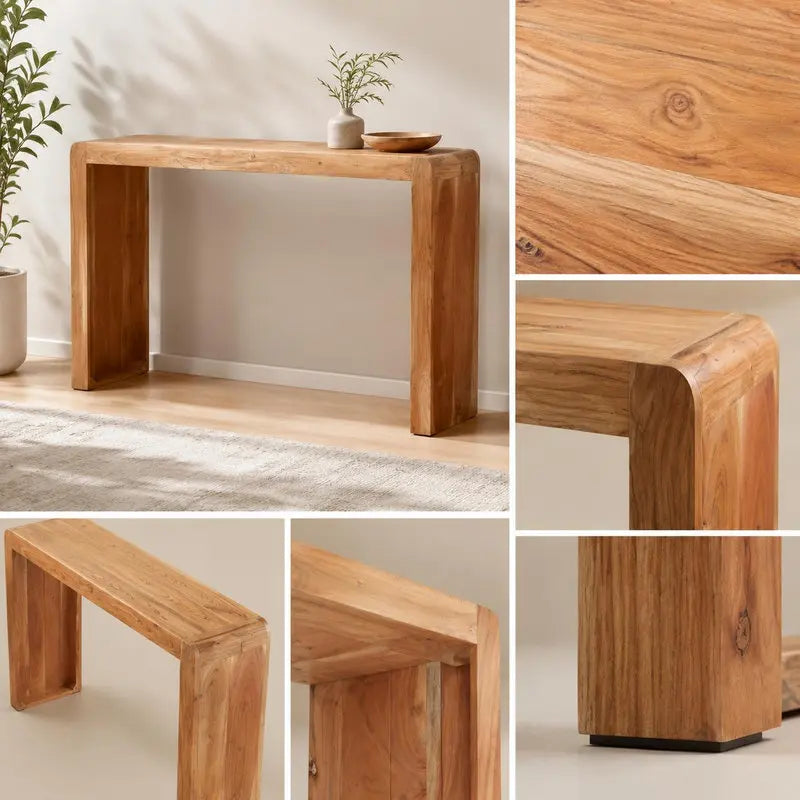 Console - Acacia Massif, 110 × 30 × 76 cm