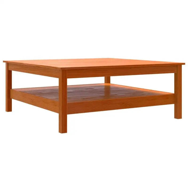 Table Basse Carrée - Pin Massif Ciré, 100 × 100 × 40 cm