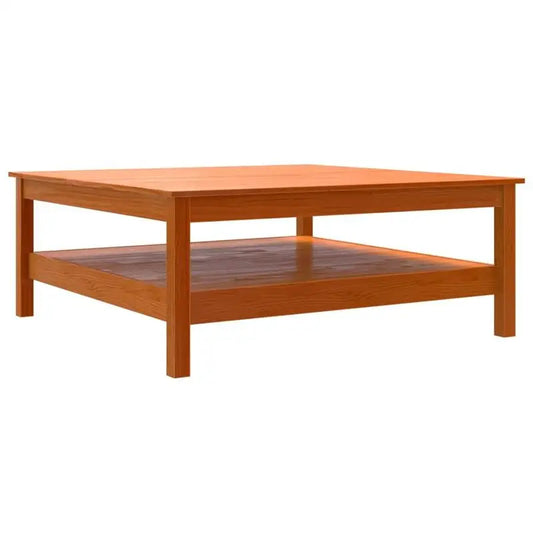 Table Basse Carrée - Pin Massif Ciré, 100 × 100 × 40 cm
