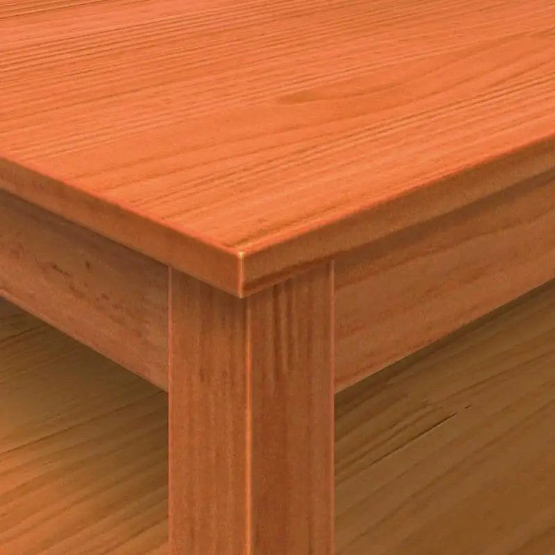 Table Basse Carrée - Pin Massif Ciré, 100 × 100 × 40 cm