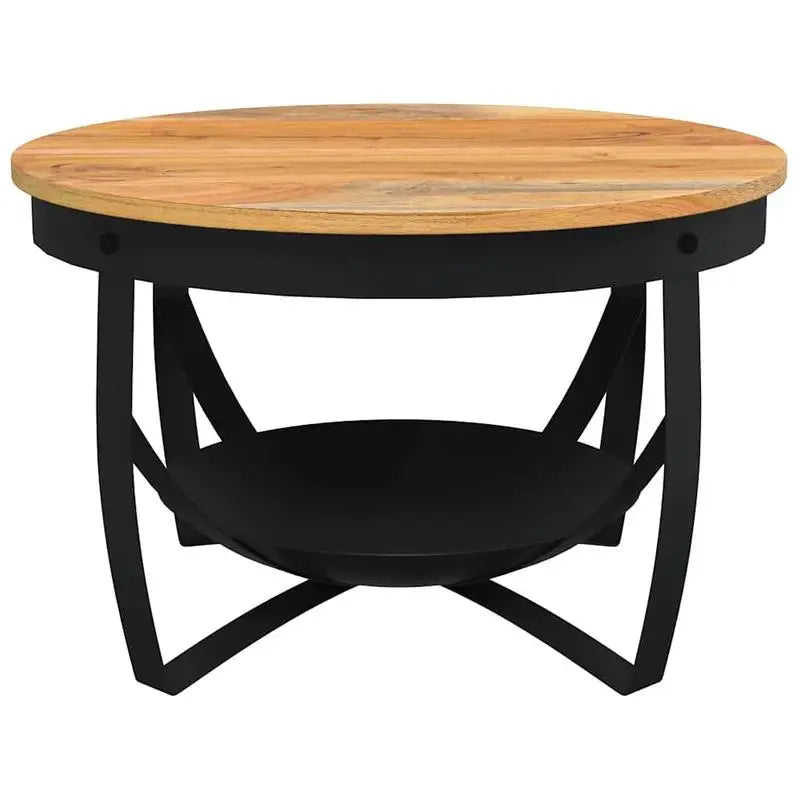 Table Basse Ronde - Plateau Acacia Massif, Ø 68 × 43 cm (Cerne)